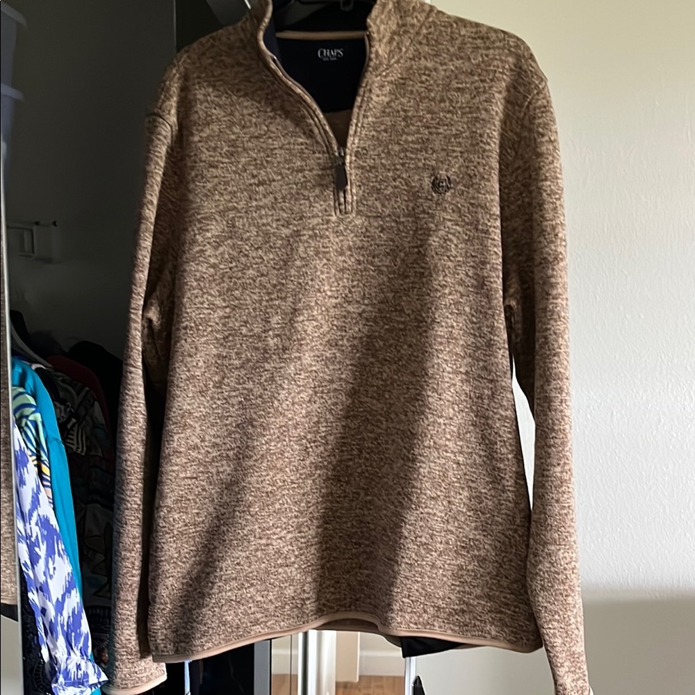 Chaps Brown Quarter-Zip Sweater